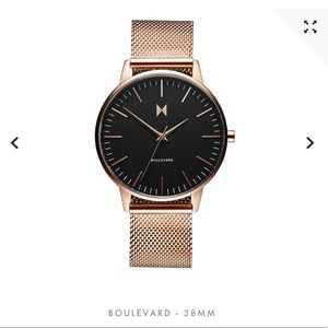 MVMT Rose Gold & Black Magnolia watch